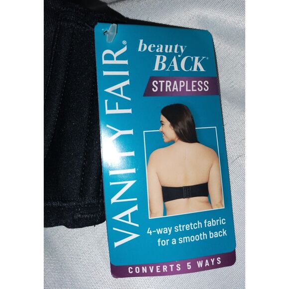 Vanity Fair 34B Black Strapless Bra Removable Straps NWT - Picture 6 of 8